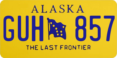 AK license plate GUH857