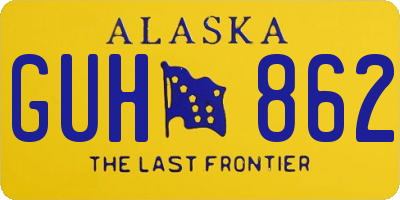 AK license plate GUH862