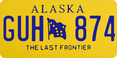 AK license plate GUH874