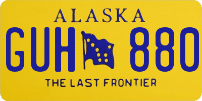 AK license plate GUH880