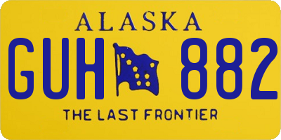 AK license plate GUH882