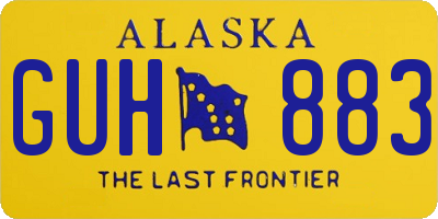 AK license plate GUH883