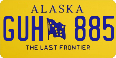 AK license plate GUH885