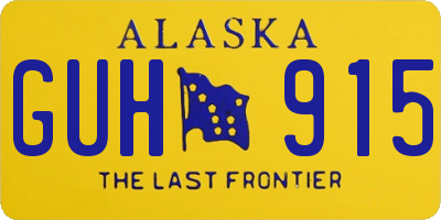 AK license plate GUH915