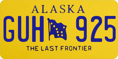 AK license plate GUH925