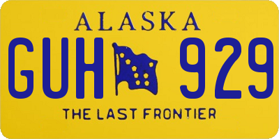 AK license plate GUH929