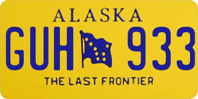 AK license plate GUH933