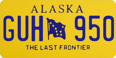 AK license plate GUH950