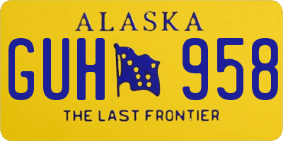 AK license plate GUH958