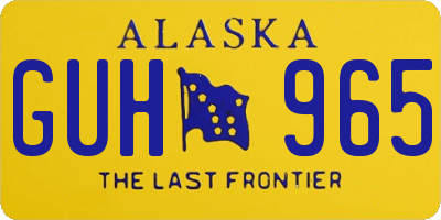 AK license plate GUH965