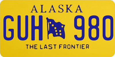 AK license plate GUH980