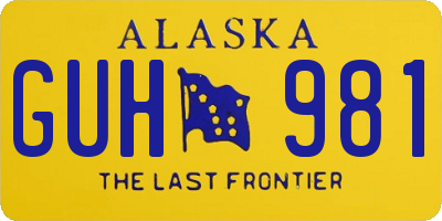 AK license plate GUH981