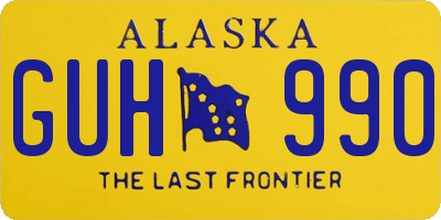 AK license plate GUH990