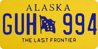 AK license plate GUH994