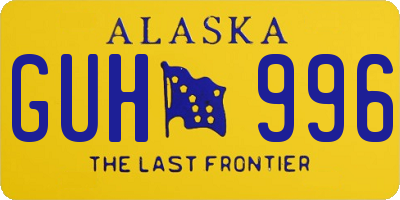 AK license plate GUH996