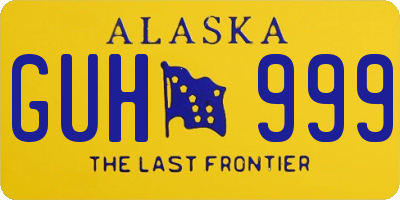 AK license plate GUH999