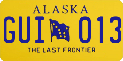 AK license plate GUI013