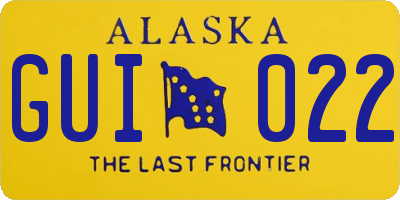 AK license plate GUI022