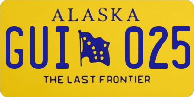 AK license plate GUI025