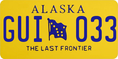 AK license plate GUI033