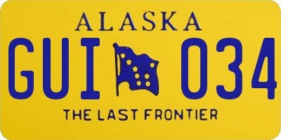 AK license plate GUI034