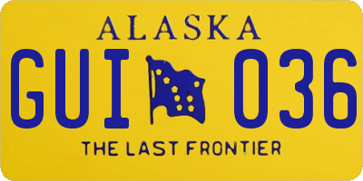 AK license plate GUI036