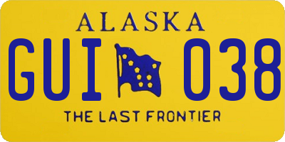 AK license plate GUI038