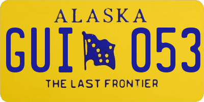 AK license plate GUI053