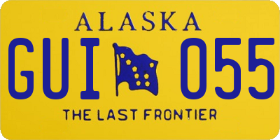 AK license plate GUI055