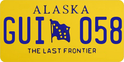 AK license plate GUI058