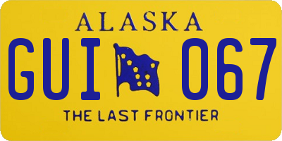 AK license plate GUI067