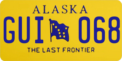 AK license plate GUI068