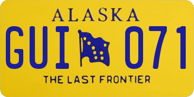 AK license plate GUI071