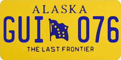 AK license plate GUI076