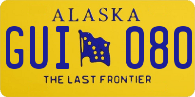 AK license plate GUI080