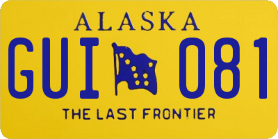 AK license plate GUI081