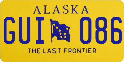 AK license plate GUI086