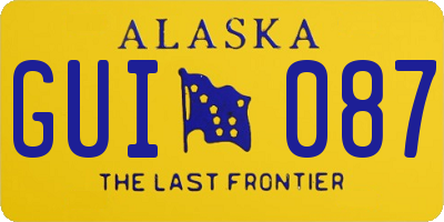 AK license plate GUI087