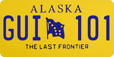 AK license plate GUI101