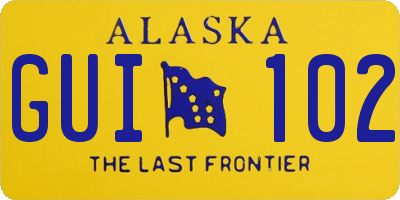 AK license plate GUI102