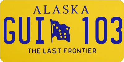 AK license plate GUI103