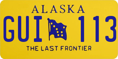 AK license plate GUI113