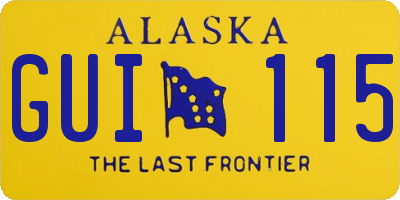 AK license plate GUI115