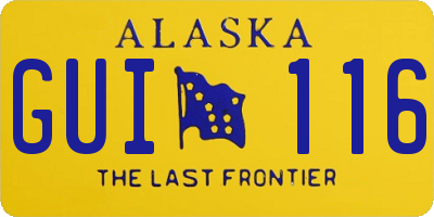AK license plate GUI116