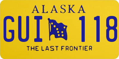 AK license plate GUI118