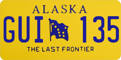 AK license plate GUI135