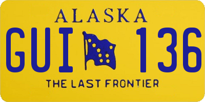AK license plate GUI136