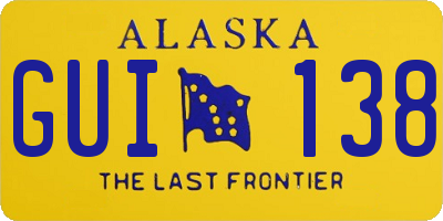 AK license plate GUI138