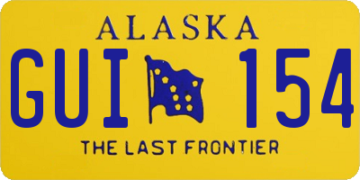 AK license plate GUI154