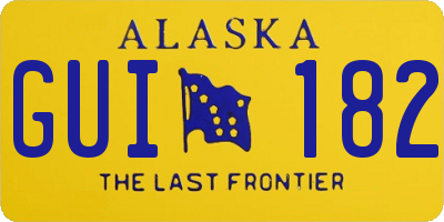 AK license plate GUI182